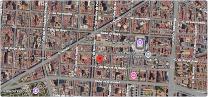 Mapa de cobertura del servicio de manitas a domicilio en el centro de Madrid