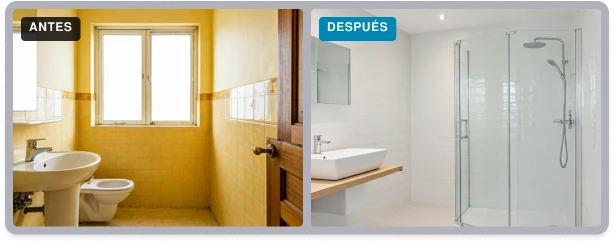 Antes y después de una reforma integral de baño en el barrio de Salamanca